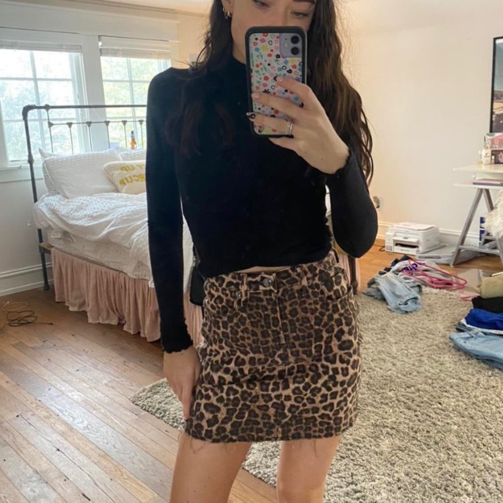 Good American leopard print skirt